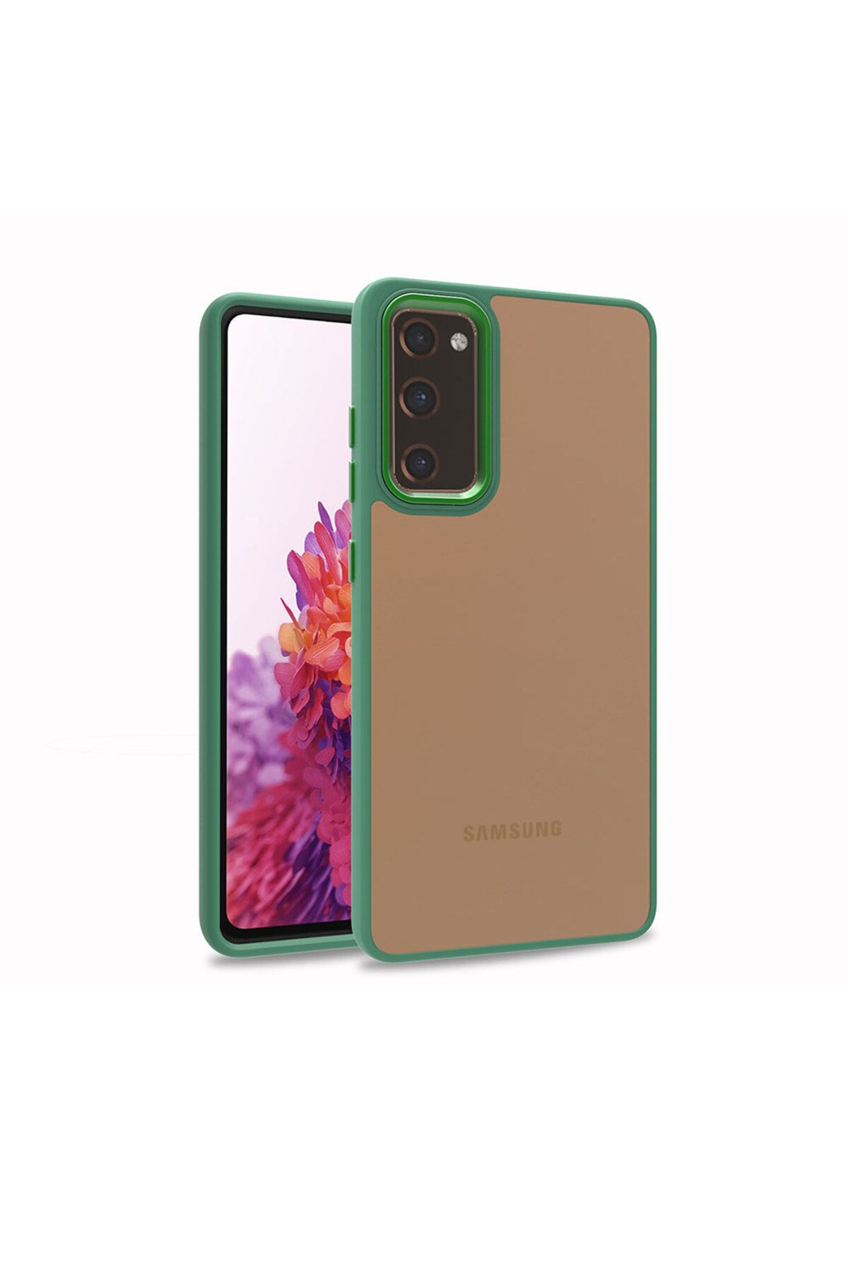 Galaxy S20 FE Uyumlu Zore Flora Kılıf-Yeşil