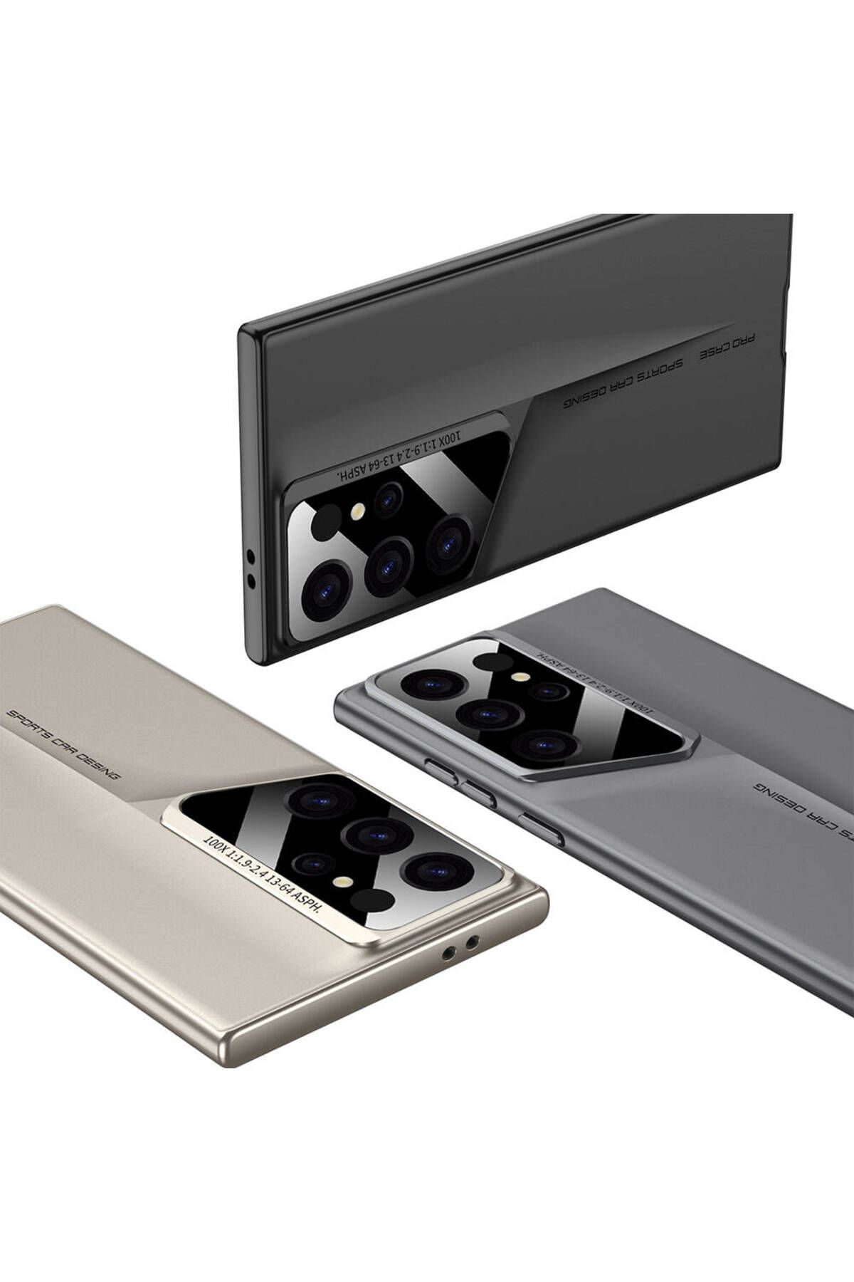 Galaxy S24 Ultra Uyumlu Ultra İnce Kameralı Korumalı Sert Rubber Zore Procase Kılıf-Gold