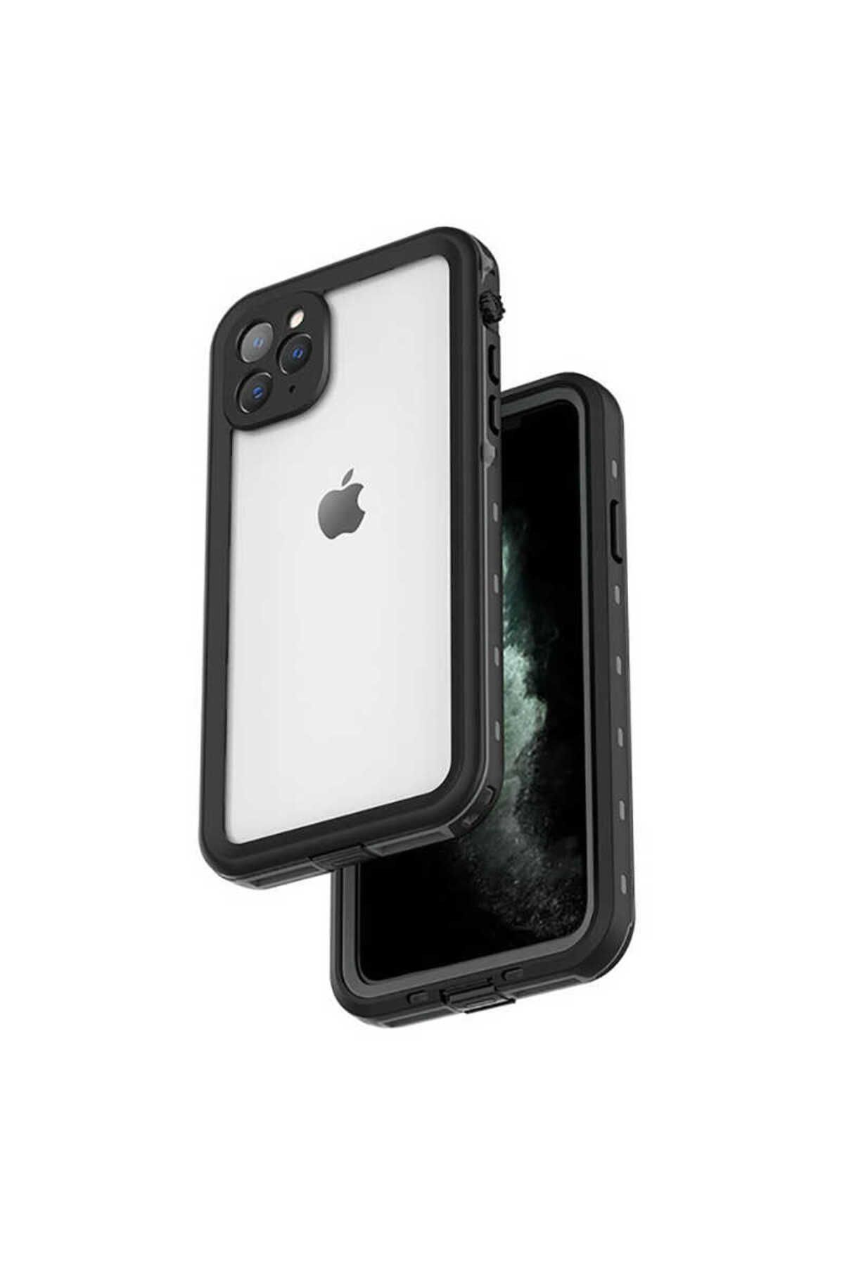 iPhone 12 Pro Max Uyumlu 1-1 Su Geçirmez Kılıf-Siyah