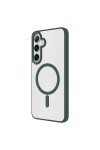 Galaxy S24 Uyumlu Magsafe Şarj Özellikli Krom Magsafe Silikon Zore Kılıf-Koyu Yeşil Galaxy S24 Uyumlu Magsafe Şarj Özellikli Krom Magsafe Silikon Zore Kılıf-Koyu Yeşil