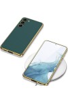 Galaxy S23 Uyumlu Deri Görünümlü Kenarları Elektroplating Kaplama Zore Fizyon Kılıf-Koyu Yeş Galaxy S23 Uyumlu Deri Görünümlü Kenarları Elektroplating Kaplama Zore Fizyon Kılıf-Koyu Yeş