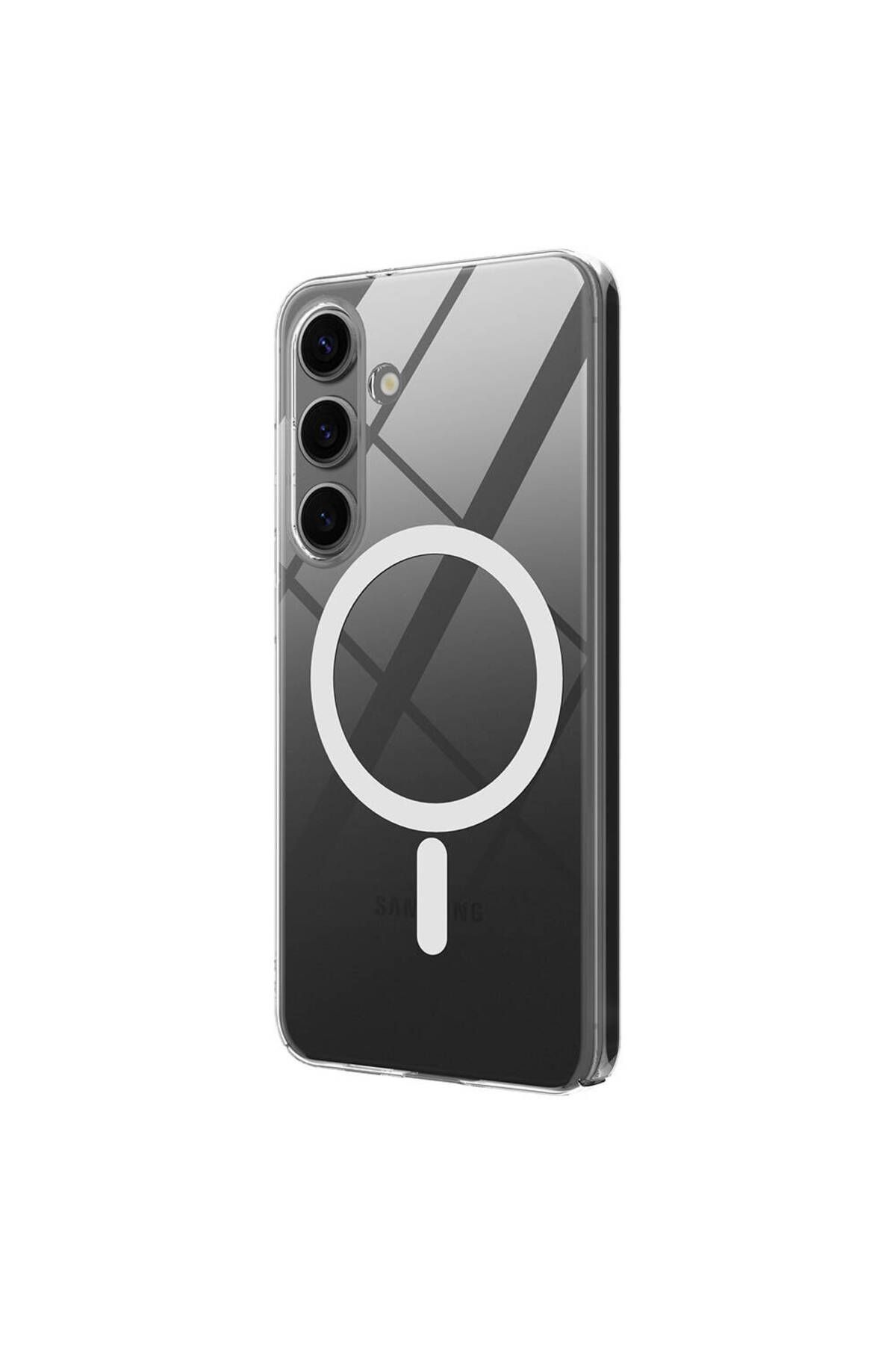 Galaxy S24 Plus Kılıf Kamera Korumalı Magsafe Sert PC Zore Porto Kapak-Renksiz Galaxy S24 Plus Kılıf Kamera Korumalı Magsafe Sert PC Zore Porto Kapak-Renksiz
