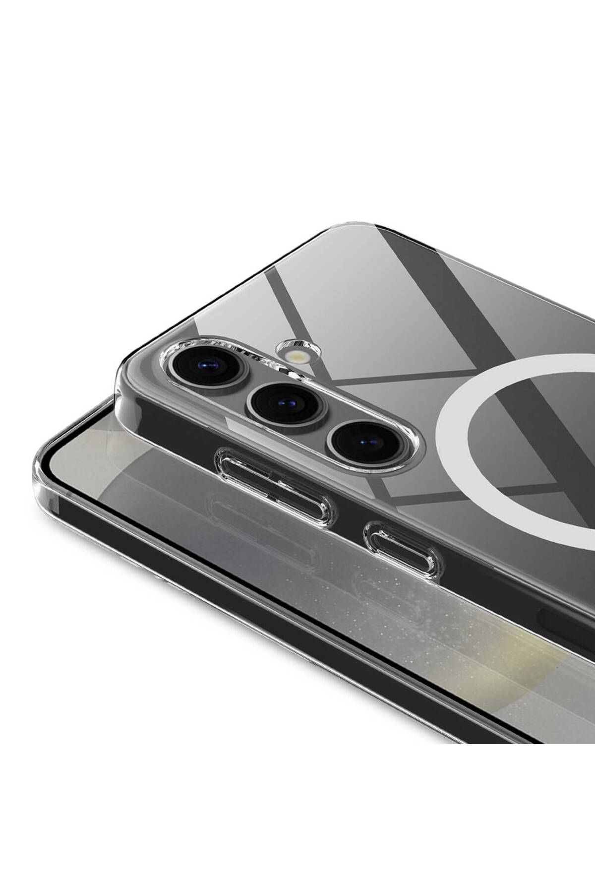 Galaxy S24 Plus Kılıf Kamera Korumalı Magsafe Sert PC Zore Porto Kapak-Renksiz Galaxy S24 Plus Kılıf Kamera Korumalı Magsafe Sert PC Zore Porto Kapak-Renksiz
