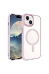 iPhone 15 Uyumlu Wireless Şarj Özellikli Zore Krom Magsafe Silikon Kılıf-Pembe Açık iPhone 15 Uyumlu Wireless Şarj Özellikli Zore Krom Magsafe Silikon Kılıf-Pembe Açık