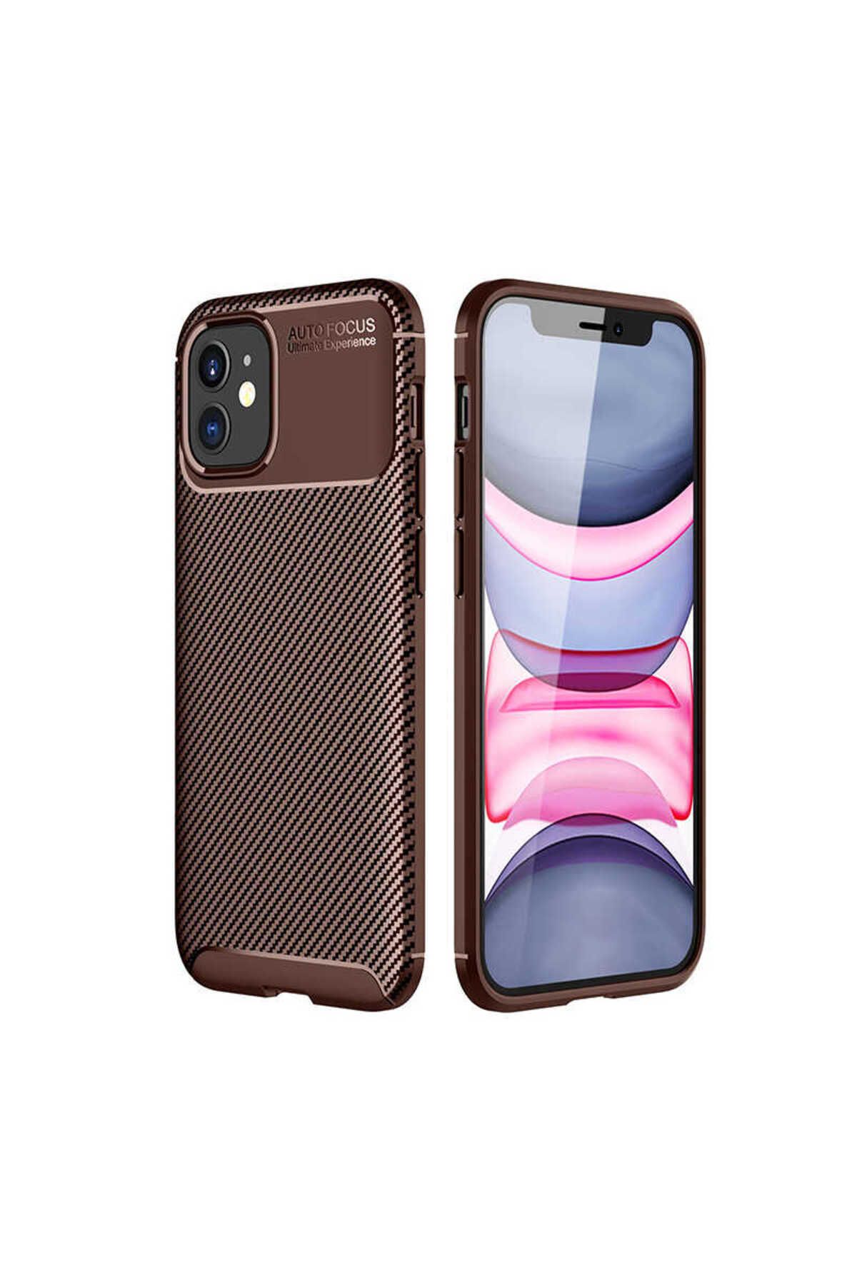 iPhone 12 Mini Uyumlu Zore Negro Silikon Kılıf-Kahverengi