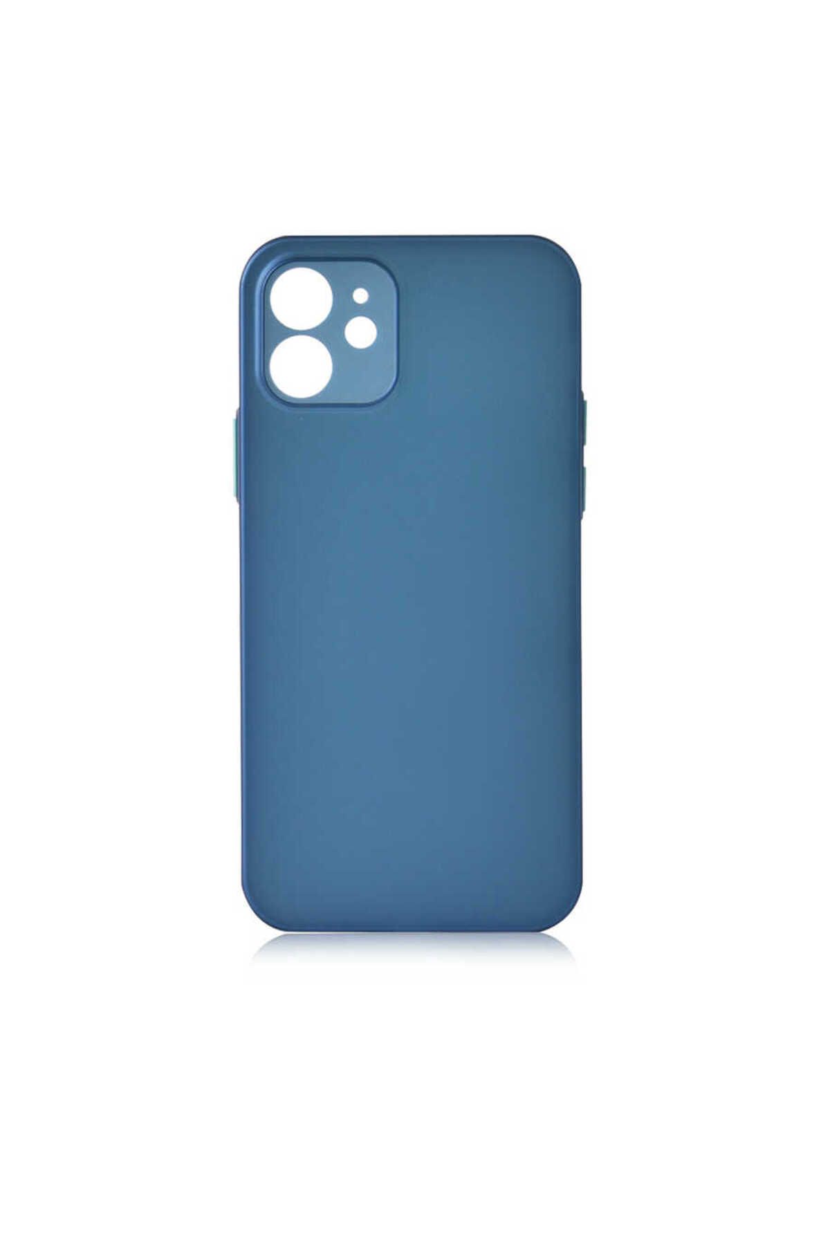 iPhone 12 Mini Uyumlu  Slims Kılıf-Saks Mavi