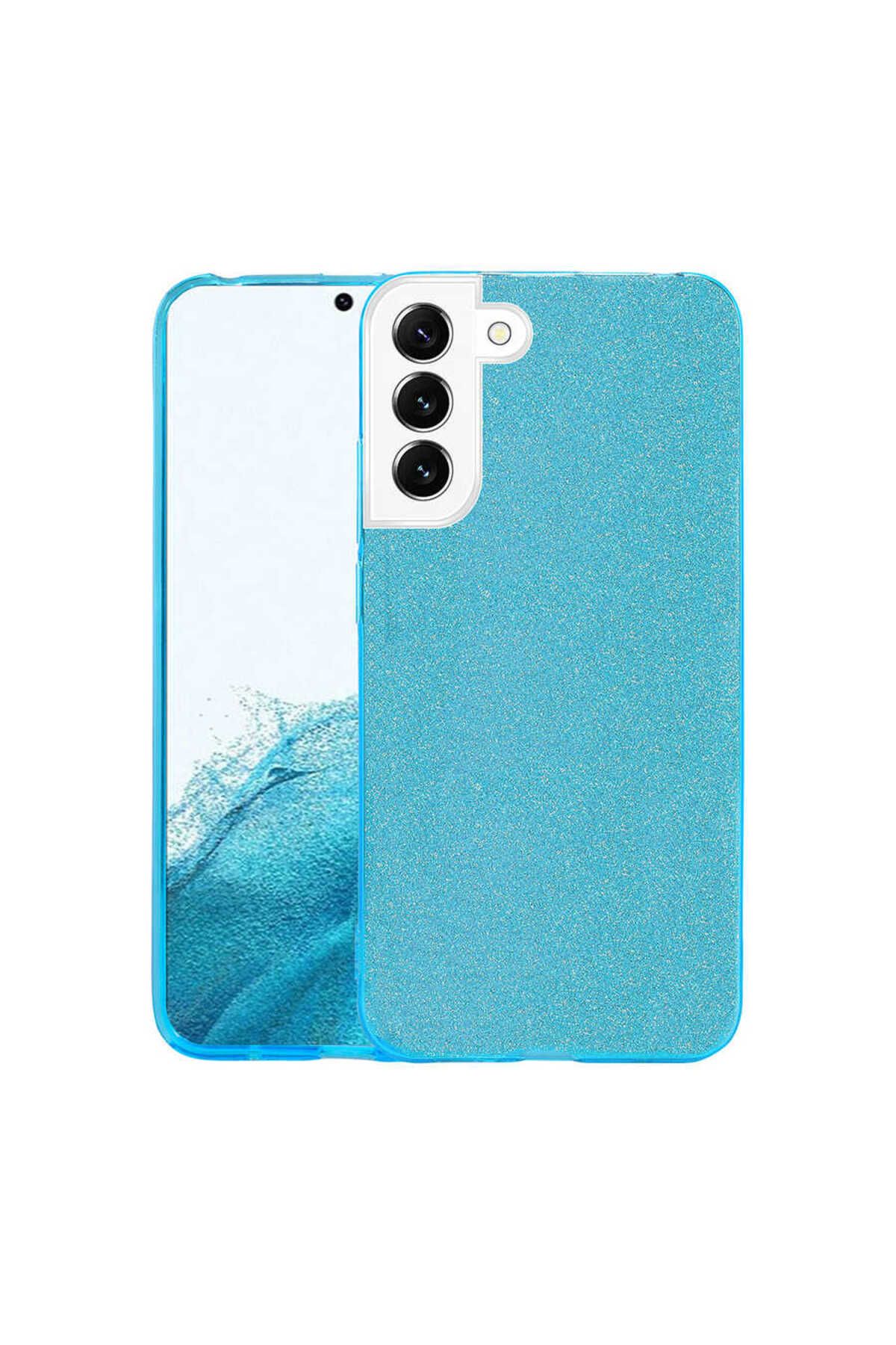 Galaxy S22 Plus Uyumlu Zore Shining Silikon-Mavi