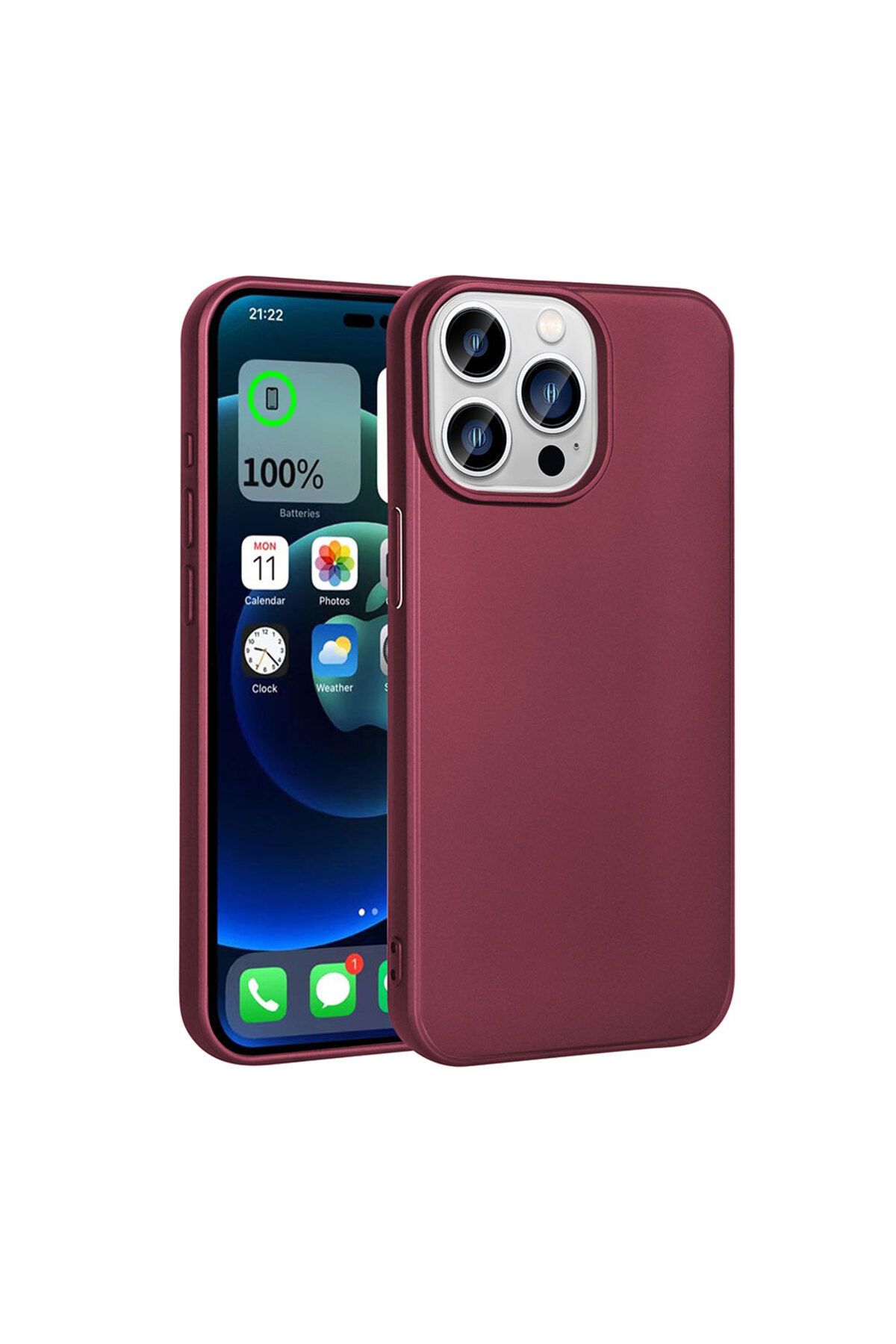 iPhone 15 Pro Uyumlu Zore Premier Silikon Kılıf-Mürdüm