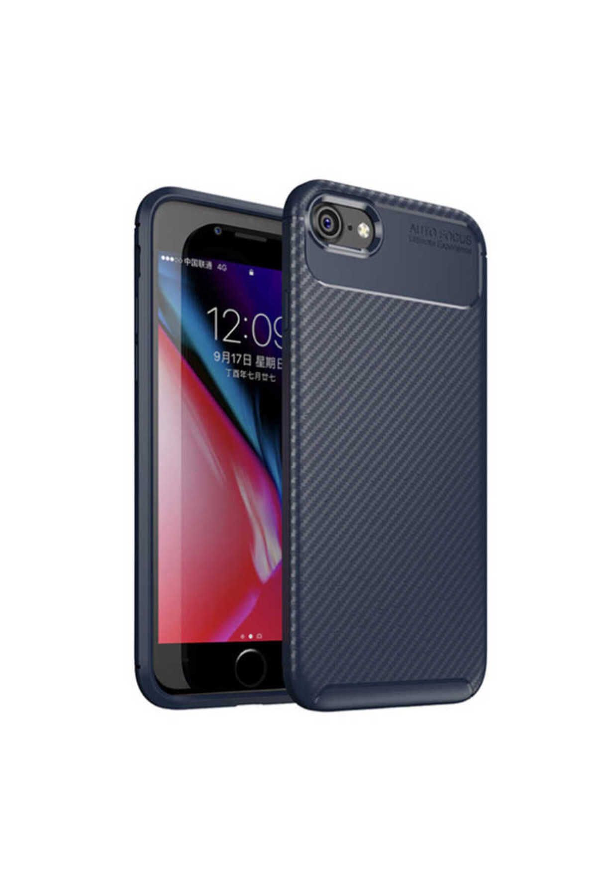 iPhone SE 2022 Uyumlu Zore Negro Silikon Kılıf-Lacivert