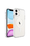 iPhone 11 Uyumlu Wireless Şarj Özellikli Zore Krom Magsafe Silikon Kılıf-Renksiz iPhone 11 Uyumlu Wireless Şarj Özellikli Zore Krom Magsafe Silikon Kılıf-Renksiz