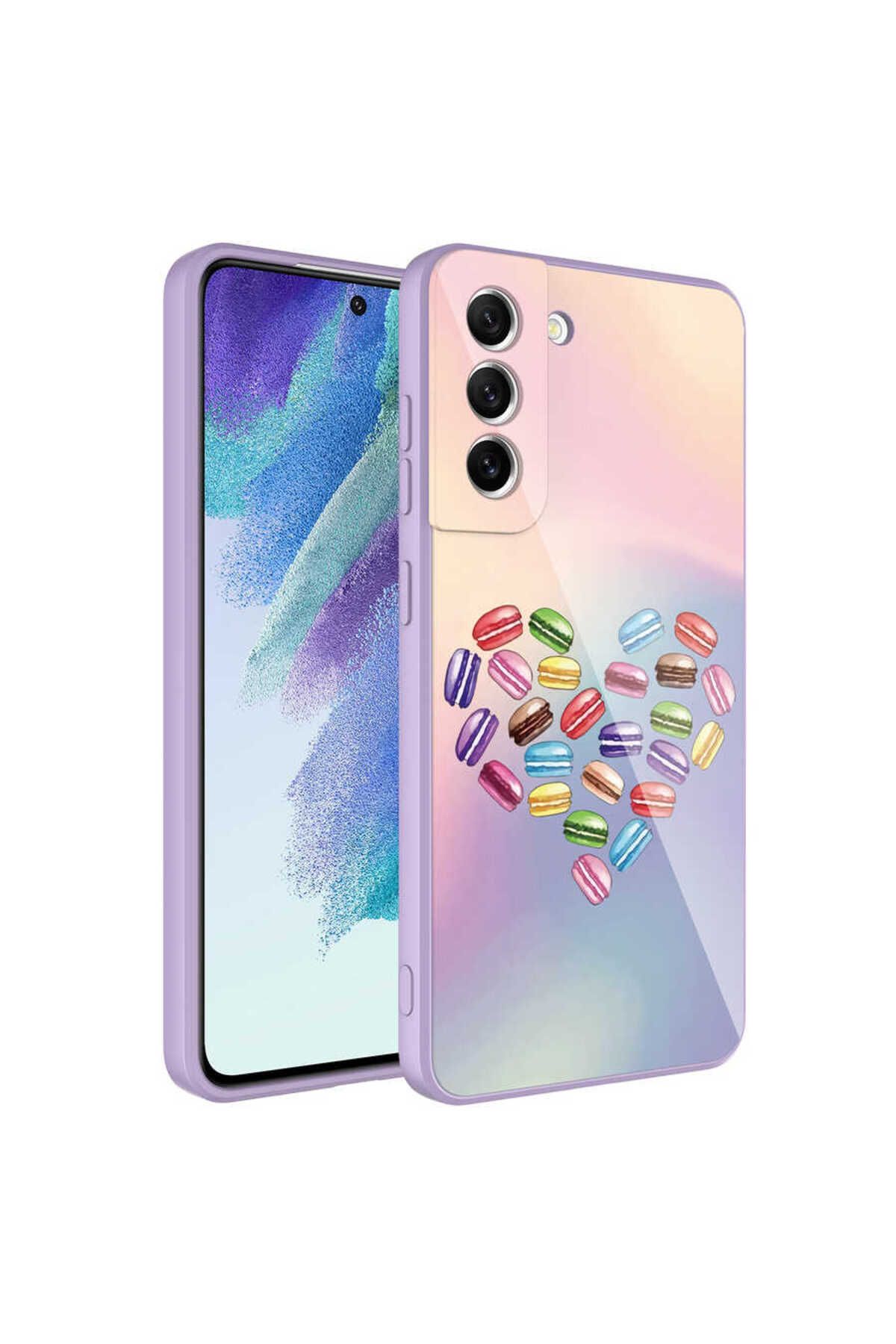 Galaxy S21 FE Uyumlu Kamera Korumalı Desenli Sert Silikon Zore Epoksi Kılıf-NO1