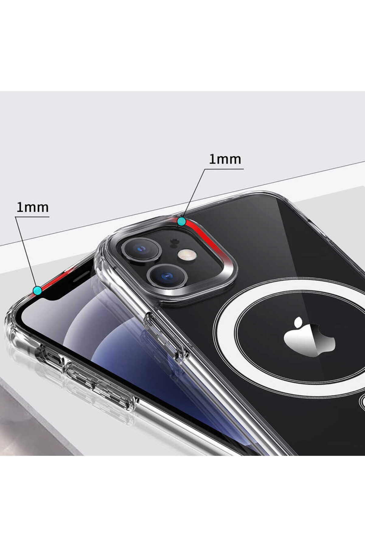 iPhone 12 Mini Uyumlu Zore Tacsafe Wireless Kılıf-Renksiz iPhone 12 Mini Uyumlu Zore Tacsafe Wireless Kılıf-Renksiz