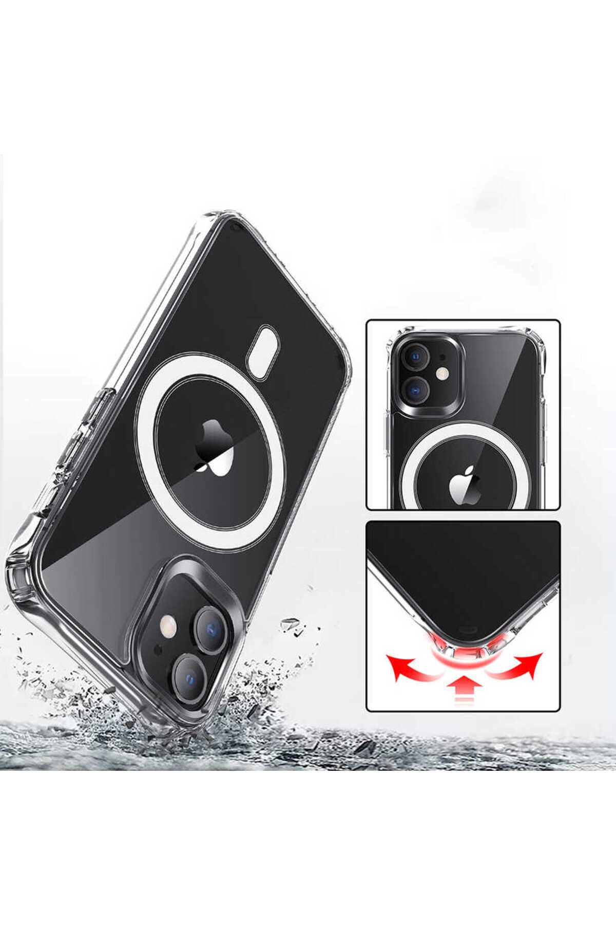iPhone 12 Mini Uyumlu Zore Tacsafe Wireless Kılıf-Renksiz iPhone 12 Mini Uyumlu Zore Tacsafe Wireless Kılıf-Renksiz