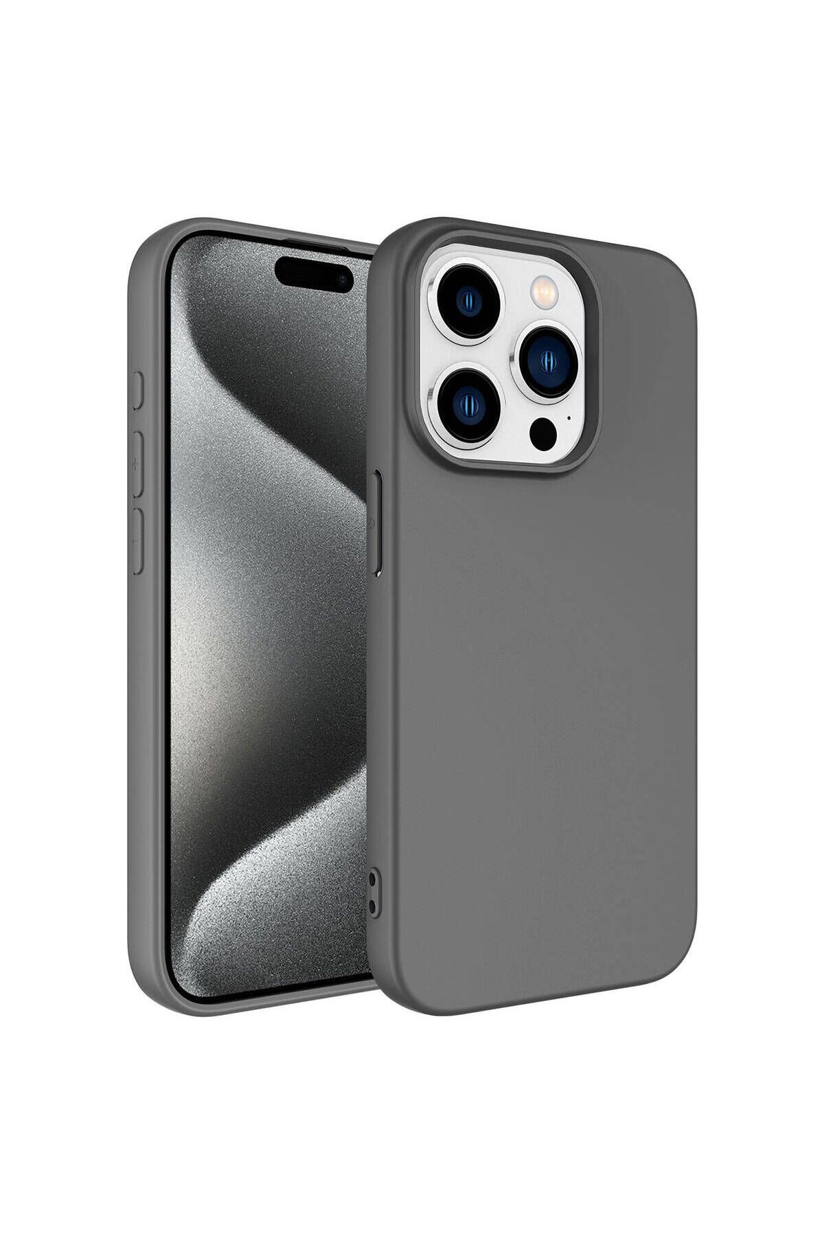 iPhone 15 Pro Uyumlu Zore LSR Lansman Kılıf-Koyu Gri
