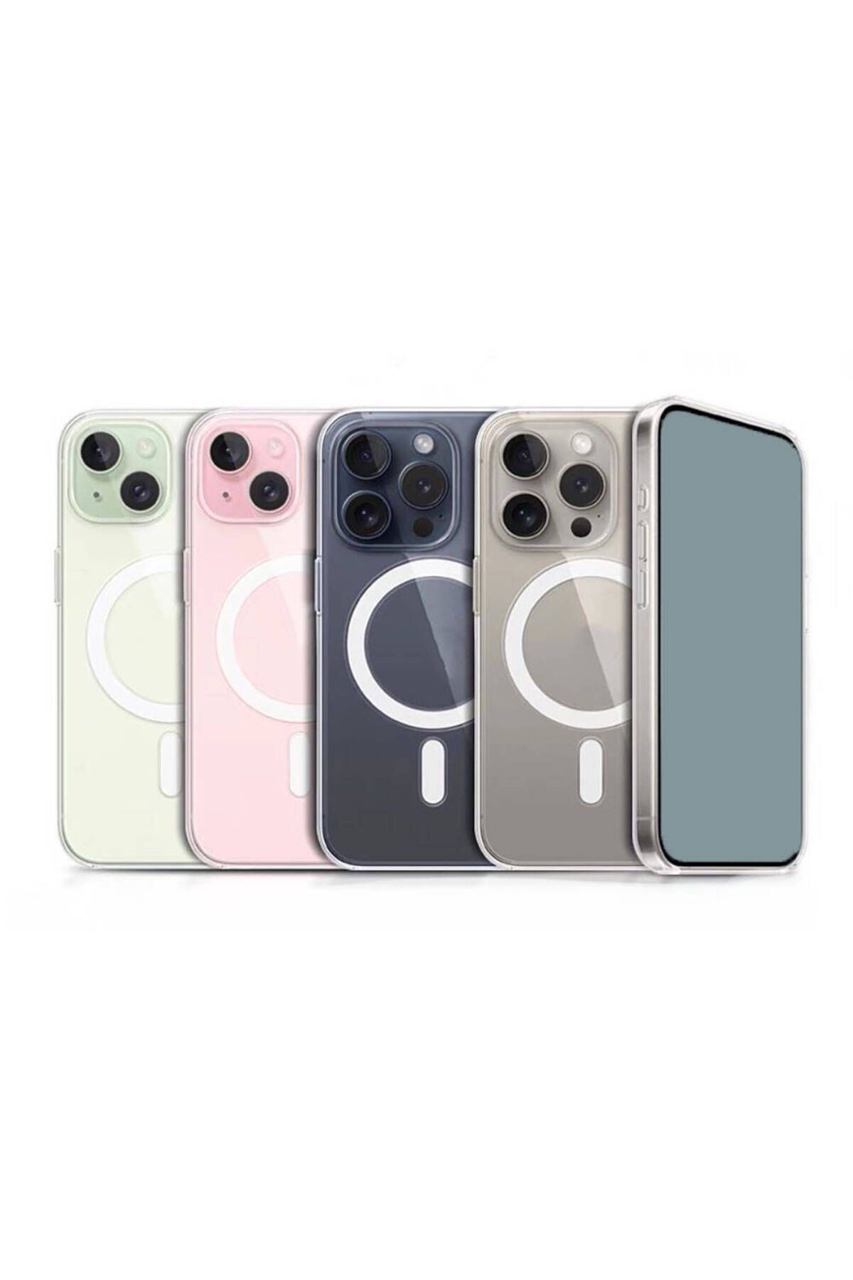 iPhone 15 Uyumlu Magsafe Şarj Özellikli Şeffaf Sert PC Zore Embos Kılıf-Renksiz iPhone 15 Uyumlu Magsafe Şarj Özellikli Şeffaf Sert PC Zore Embos Kılıf-Renksiz