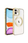 iPhone 11 Uyumlu Magsafe Wireless Şarj Özellikli Zore Setro Silikon-Gold iPhone 11 Uyumlu Magsafe Wireless Şarj Özellikli Zore Setro Silikon-Gold