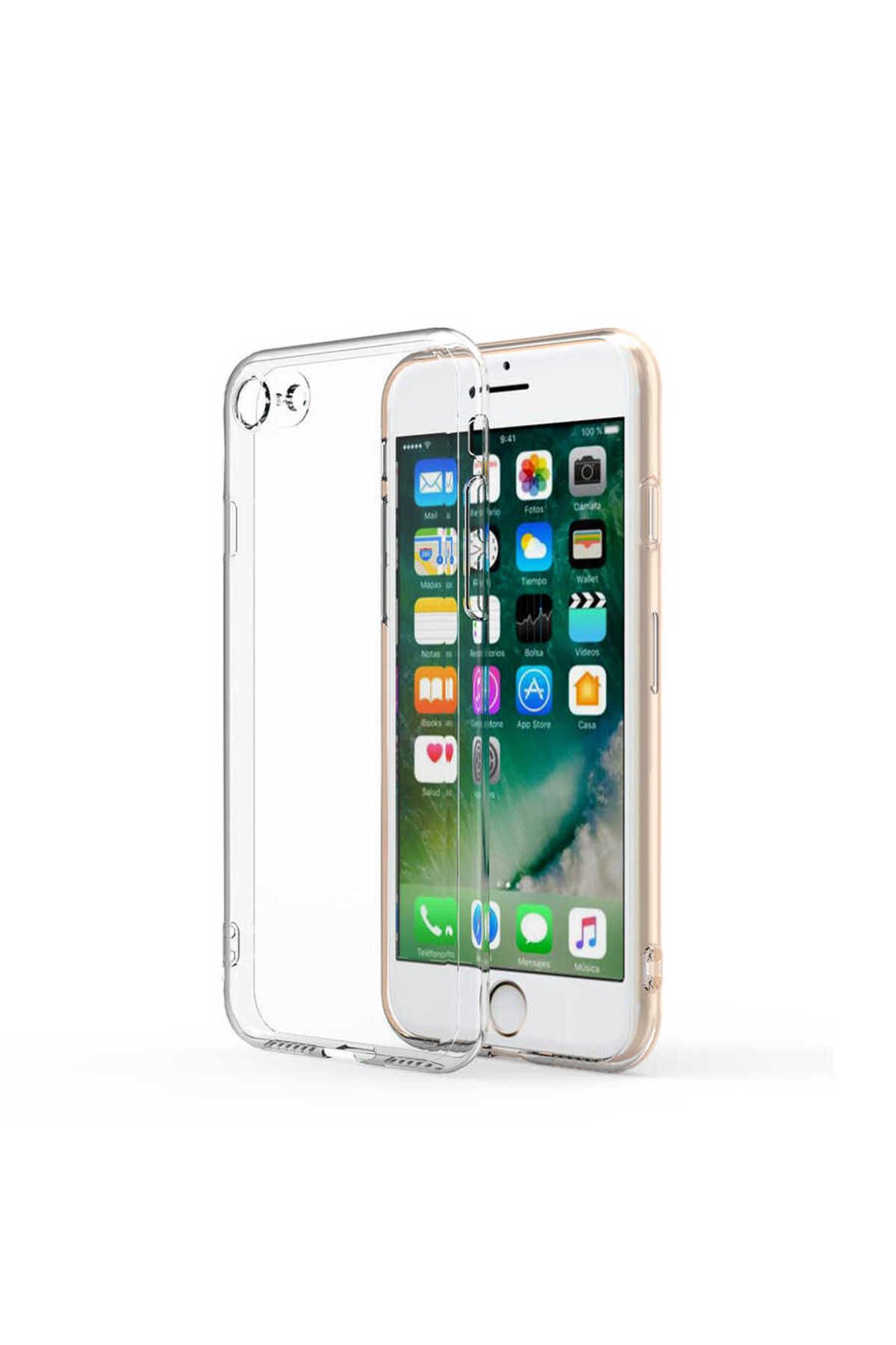 iPhone SE 2022 Uyumlu Zore Kamera Korumalı Süper Silikon Kılıf-Renksiz