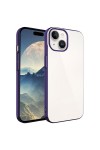 iPhone 15 Uyumlu Sert PC Renkli Çerçeveli Zore Riksos Kılıf-Derin Mor iPhone 15 Uyumlu Sert PC Renkli Çerçeveli Zore Riksos Kılıf-Derin Mor