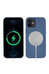 iPhone 12 Mini Uyumlu Zore Silksafe Wireless Kılıf-Mavi iPhone 12 Mini Uyumlu Zore Silksafe Wireless Kılıf-Mavi