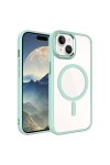 iPhone 15 Uyumlu Wireless Şarj Özellikli Zore Krom Magsafe Silikon Kılıf-Yeşil iPhone 15 Uyumlu Wireless Şarj Özellikli Zore Krom Magsafe Silikon Kılıf-Yeşil