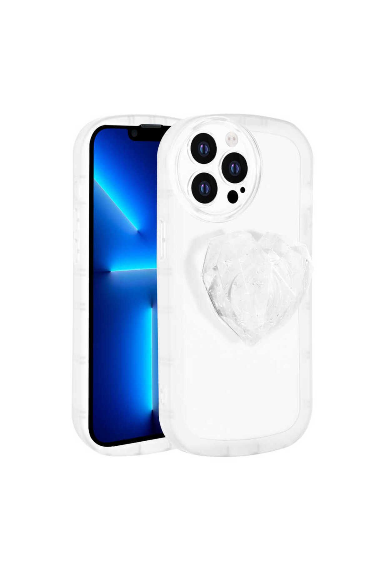 iPhone 12 Pro Max Uyumlu Kamera Korumalı Pop Soketli Renkli Zore Ofro Kılıf-Beyaz