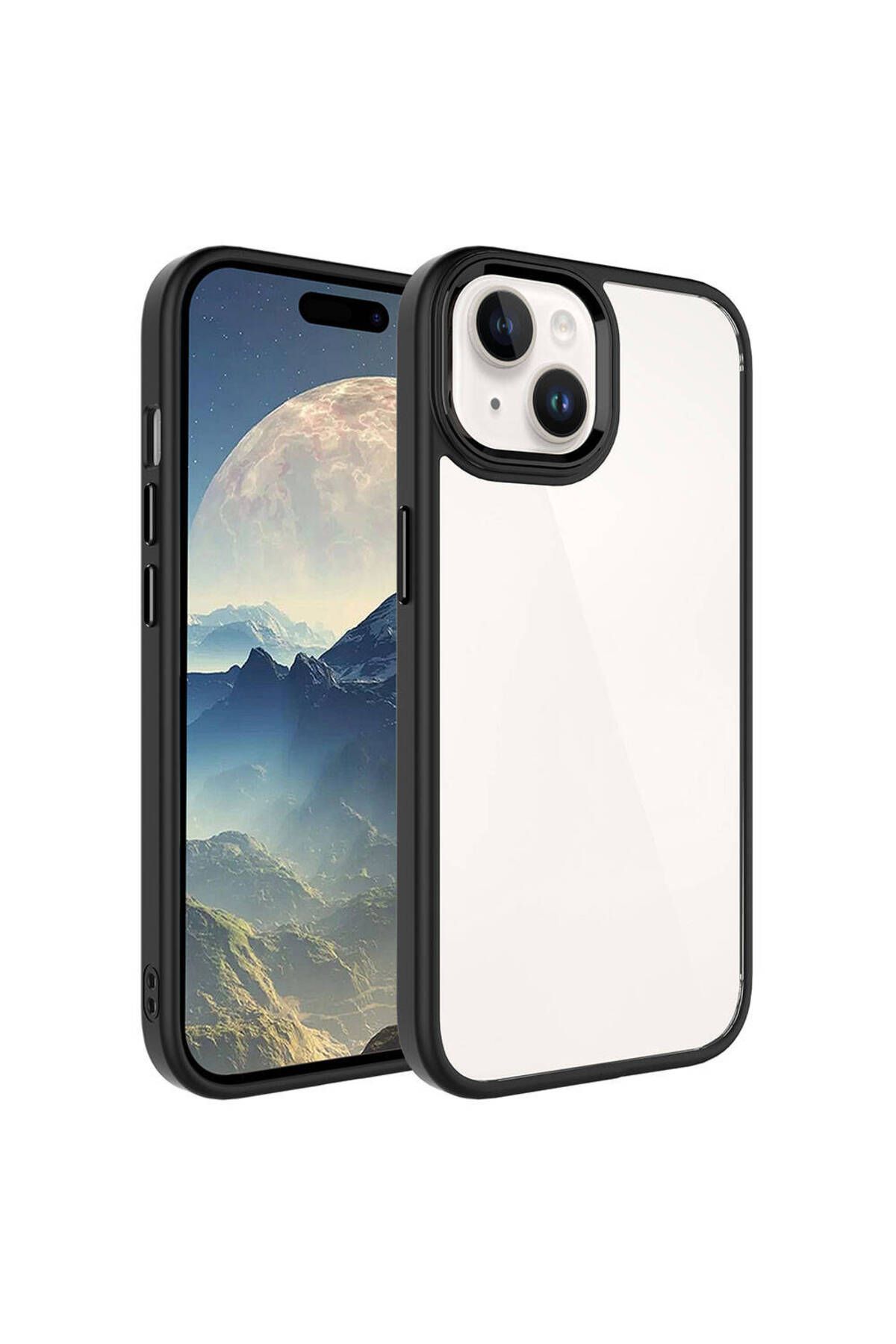 iPhone 15 Uyumlu Zore Krom Kılıf-Siyah