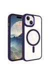iPhone 15 Uyumlu Wireless Şarj Özellikli Zore Krom Magsafe Silikon Kılıf-Derin Mor iPhone 15 Uyumlu Wireless Şarj Özellikli Zore Krom Magsafe Silikon Kılıf-Derin Mor