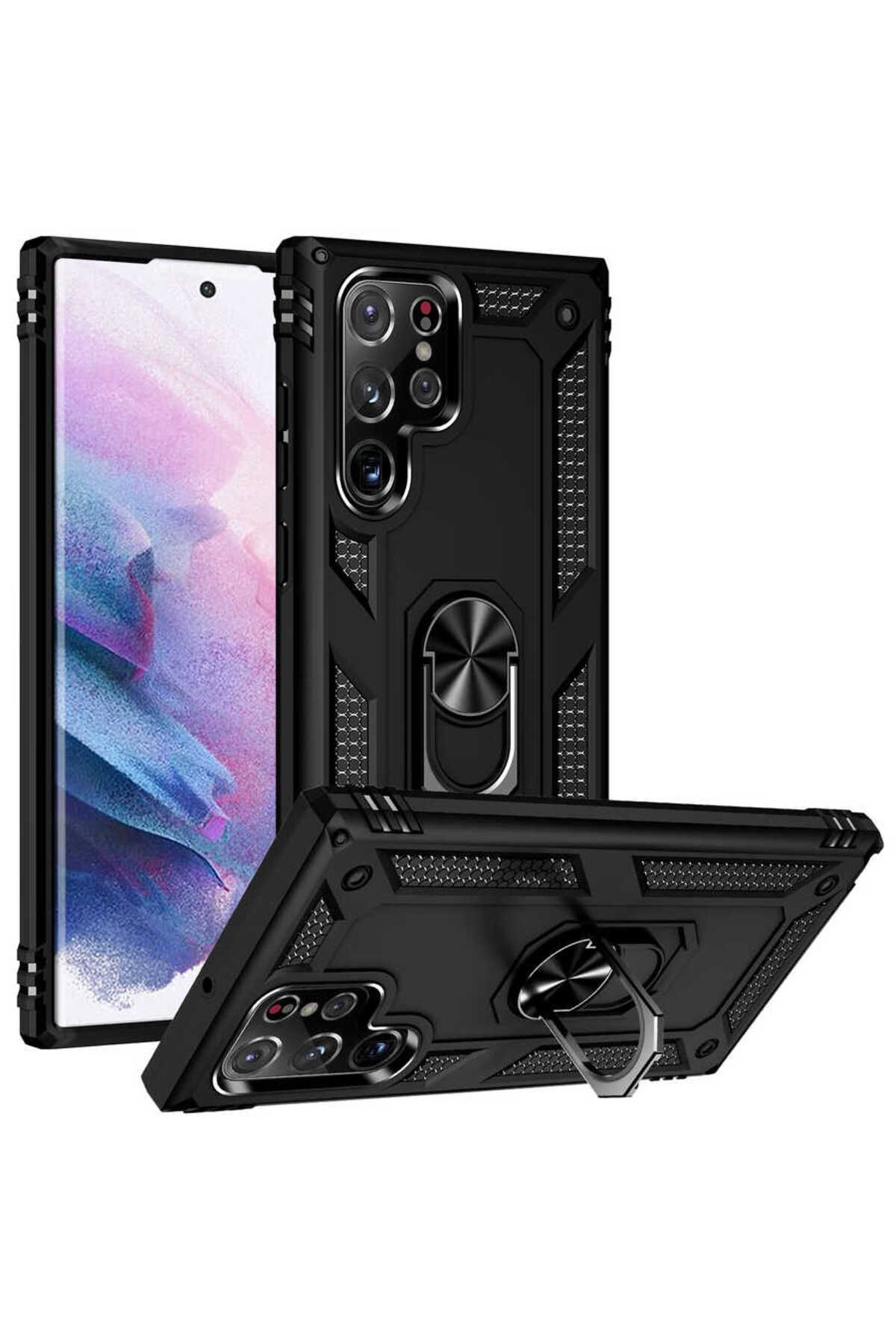 Galaxy S22 Ultra Uyumlu Zore Vega Kılıf-Siyah
