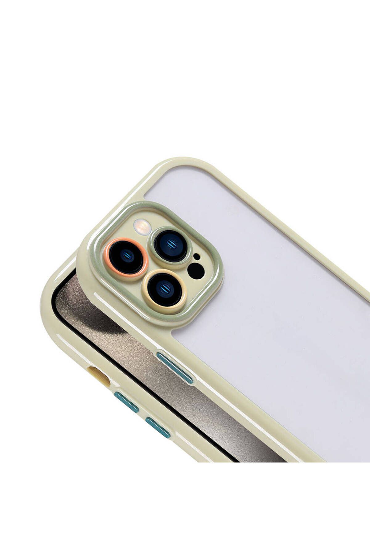 iPhone 15 Pro Kılıf Kamera Korumalı Renkli Kenar ve Çerçeve Tasarımlı Zore Vitamin Kapak-Derin Mor