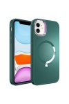 iPhone 11 Uyumlu Magsafe Wireless Şarj Özellikli Zore Stil Kılıf-Koyu Yeşil iPhone 11 Uyumlu Magsafe Wireless Şarj Özellikli Zore Stil Kılıf-Koyu Yeşil