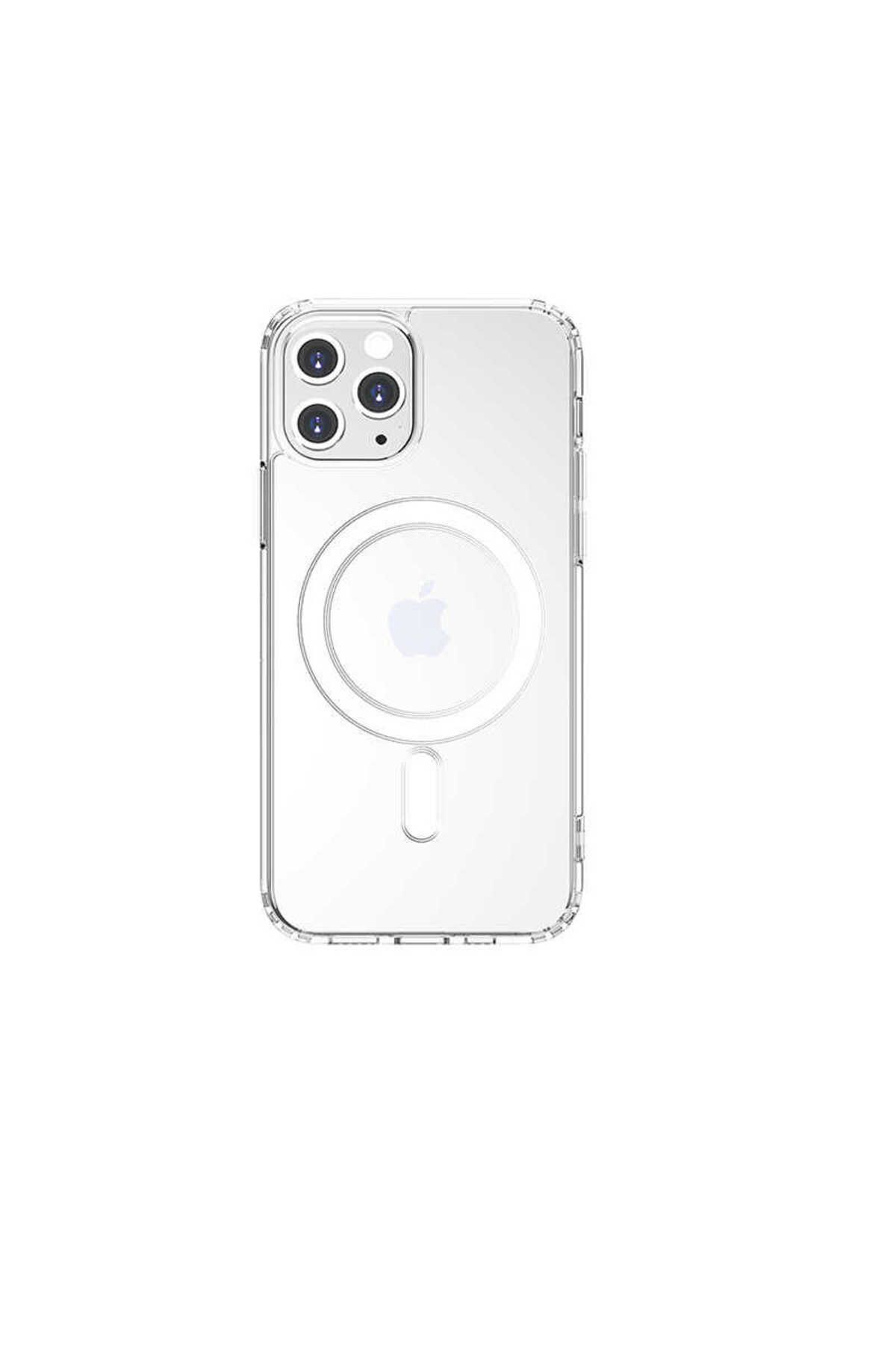 iPhone 11 Pro Uyumlu Zore Tacsafe Wireless Kılıf-Renksiz