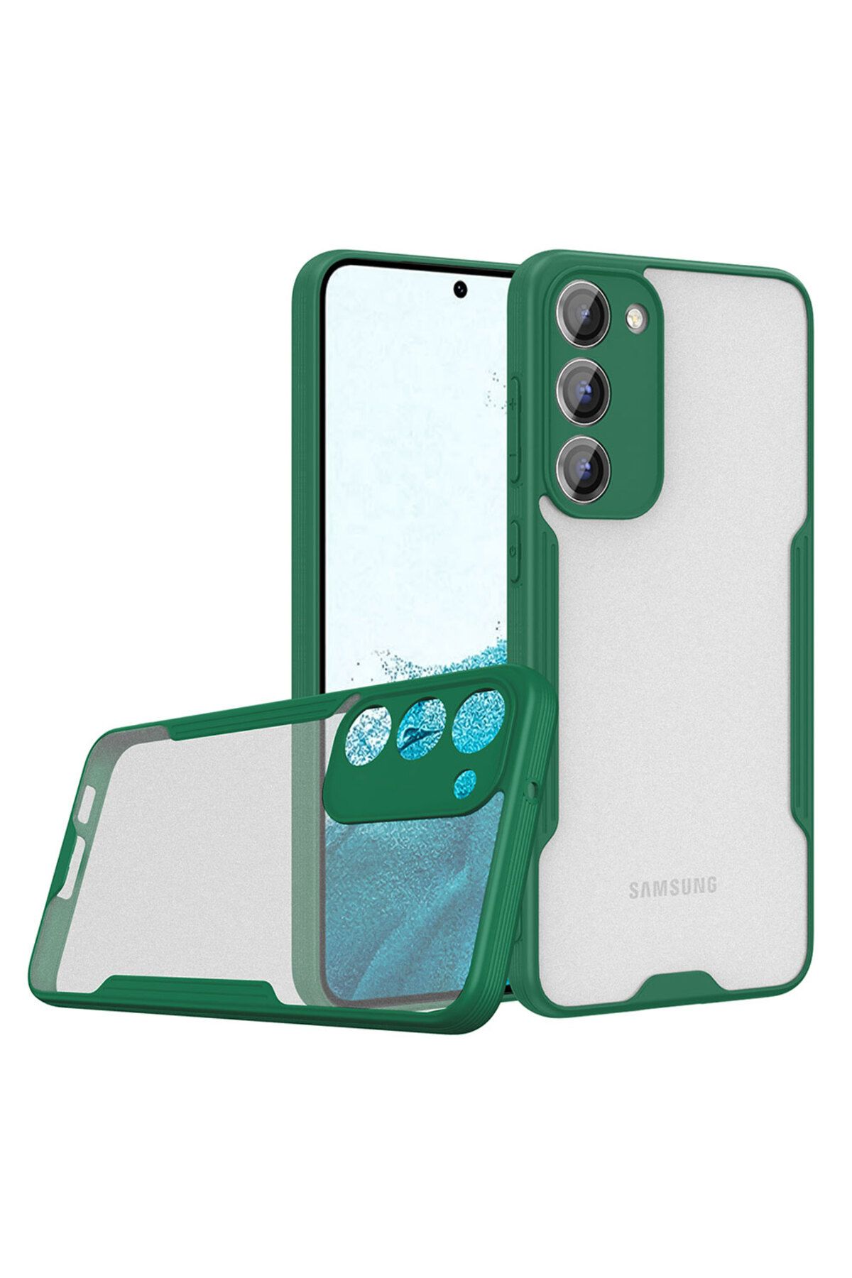 Galaxy S23 Uyumlu Zore Parfe Kılıf-Koyu Yeşil
