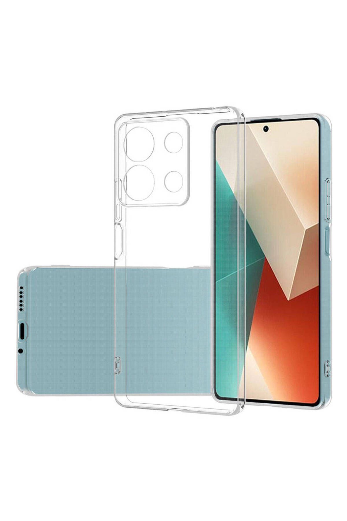 Xiaomi Redmi Note 13 4G Kılıf Zore Süper Silikon Kapak-Şeffaf