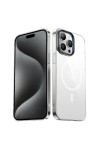 iPhone 15 Pro Uyumlu Zore Wireless Şarj Özellikli Şeffaf G-Glass Kılıf-Lacivert iPhone 15 Pro Uyumlu Zore Wireless Şarj Özellikli Şeffaf G-Glass Kılıf-Lacivert