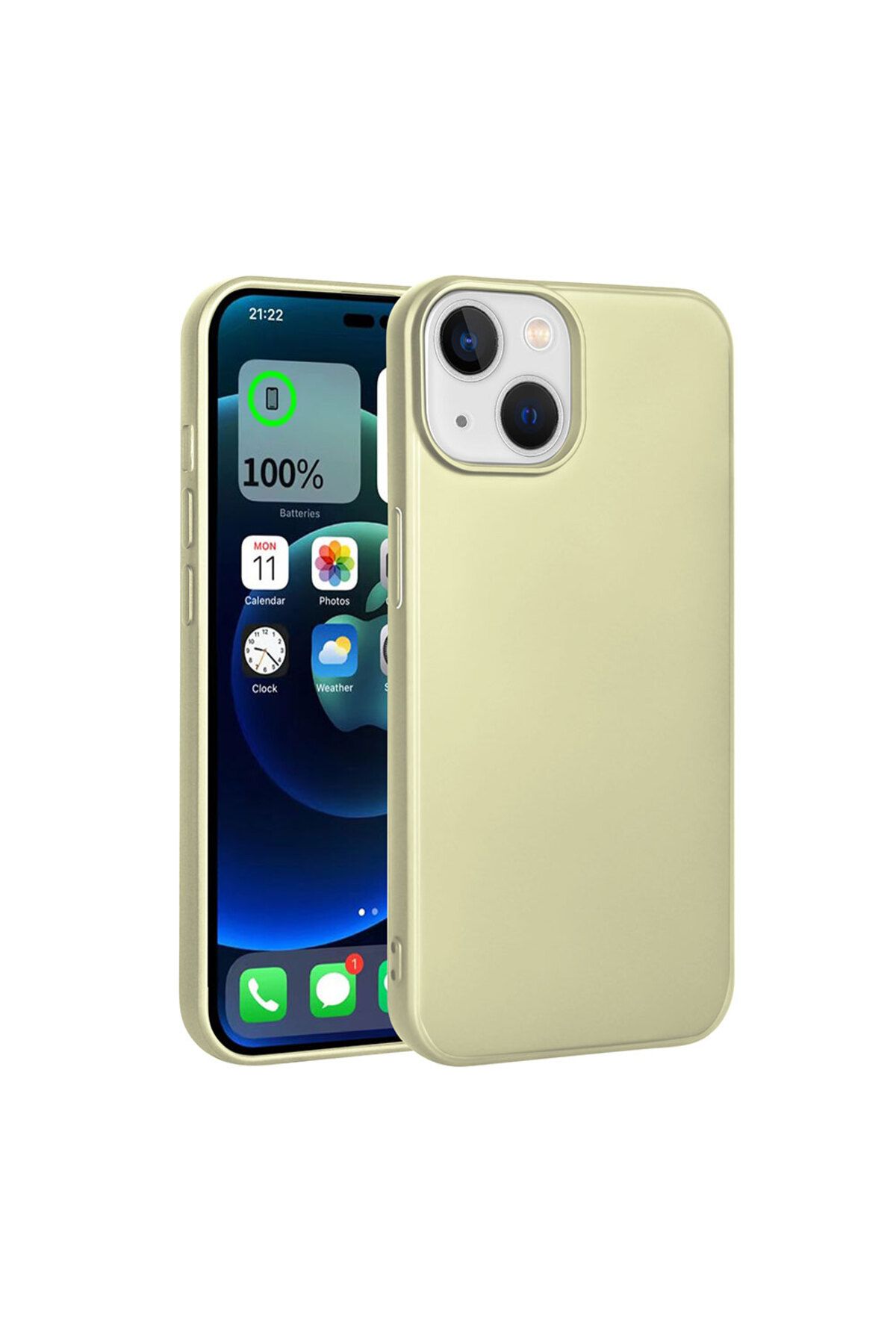 iPhone 15 Uyumlu Zore Premier Silikon Kılıf-Gold