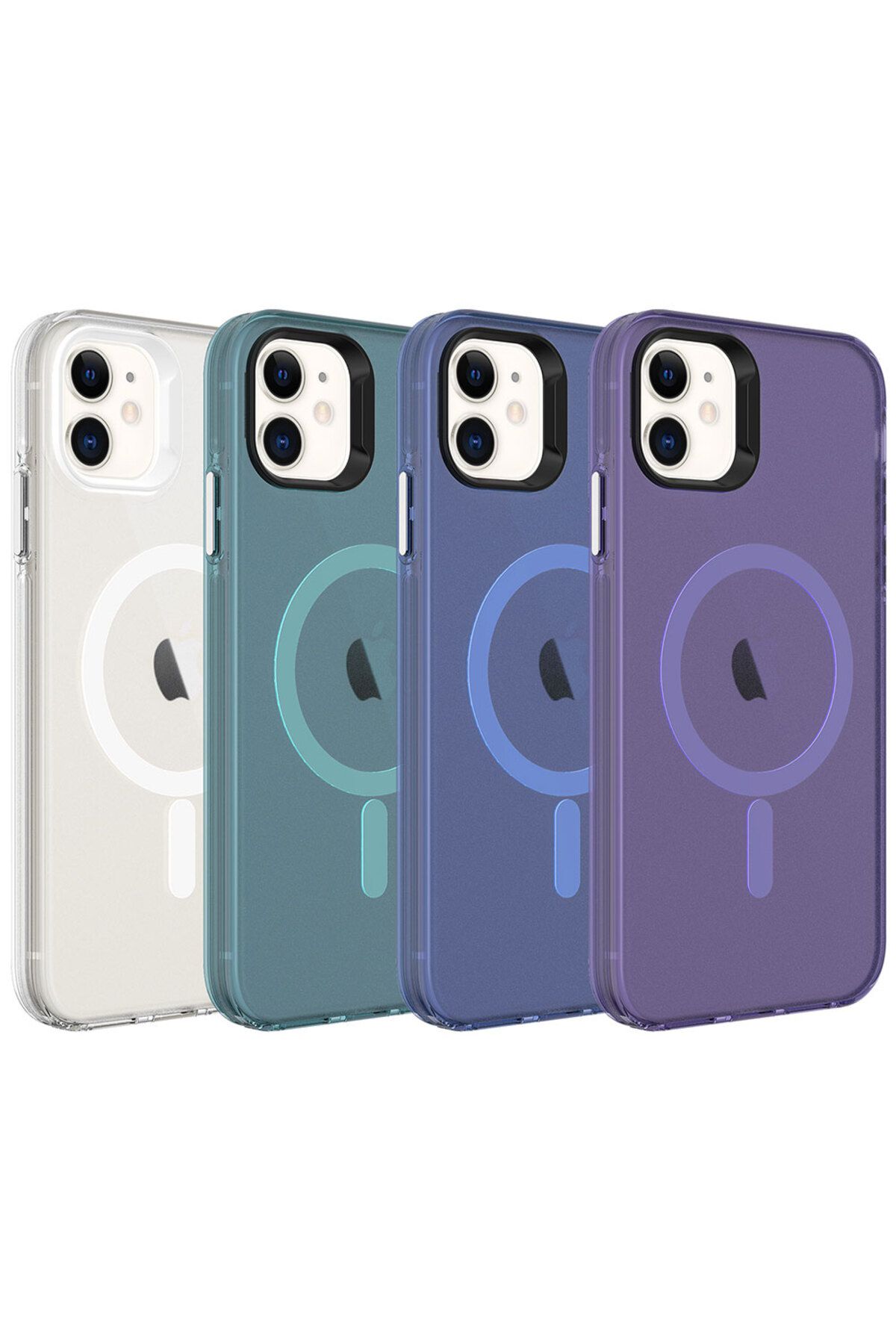 iPhone 11 Uyumlu Zore Magsafe Şarj Özellikli Buzlu Transparan C-Pro Sert Kılıf-Renksiz