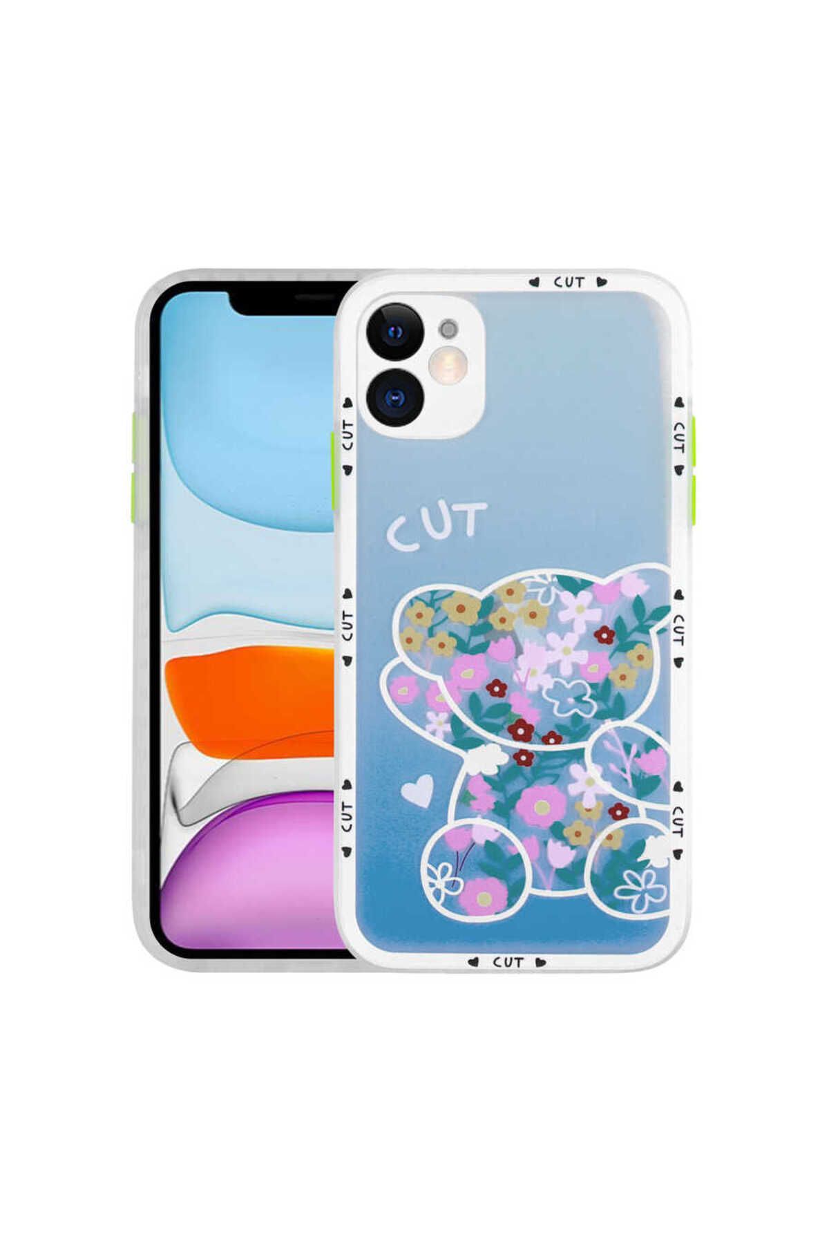 iPhone 11 Uyumlu Kamera Korumalı Desenli Sert Zore Hess Kılıf-NO6