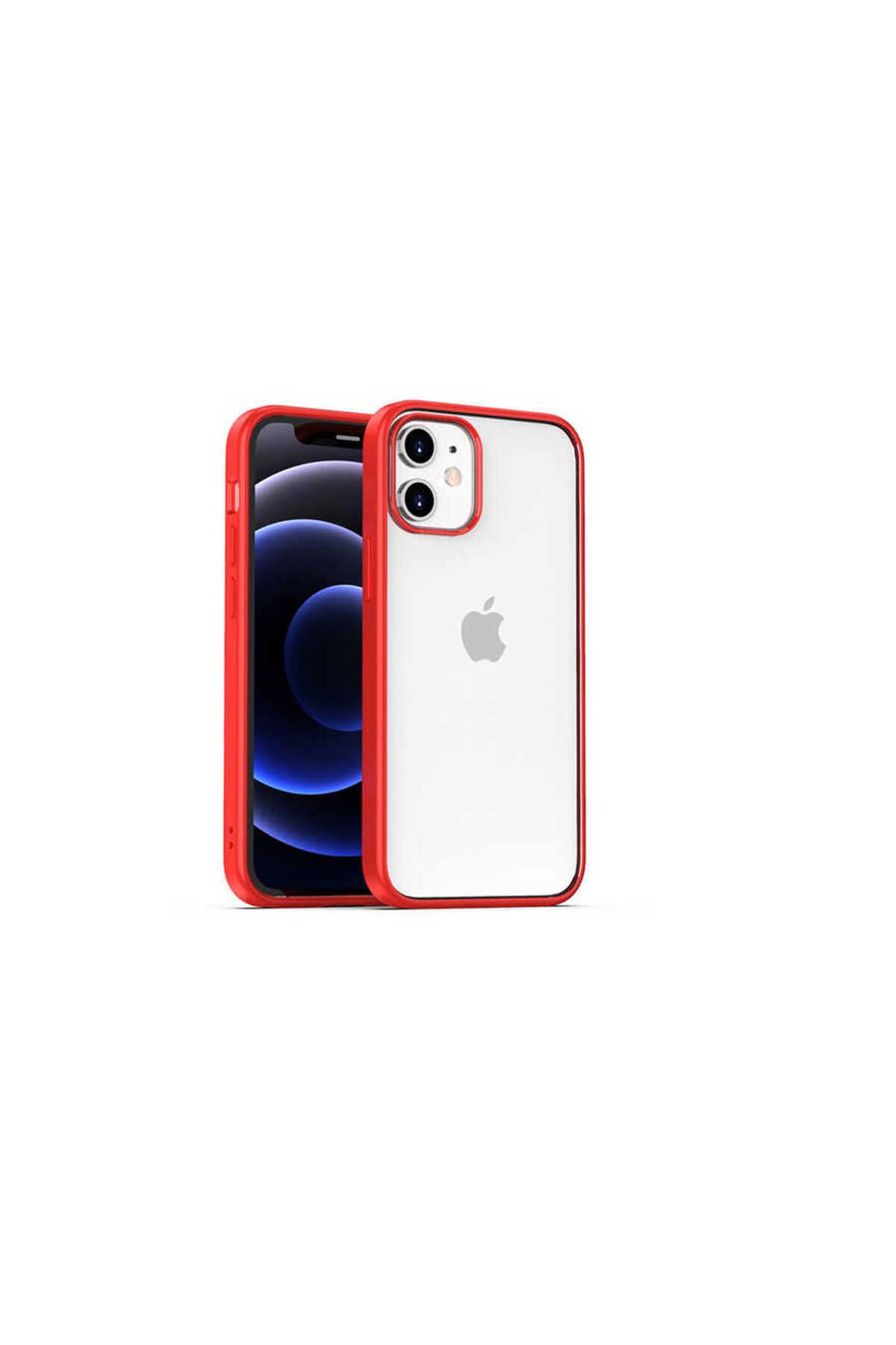 iPhone 12 Mini Uyumlu Zore Hom Silikon-Kırmızı