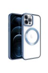 iPhone 11 Pro Max Uyumlu Magsafe Wireless Şarj Özellikli Zore Setro Silikon-Mavi iPhone 11 Pro Max Uyumlu Magsafe Wireless Şarj Özellikli Zore Setro Silikon-Mavi