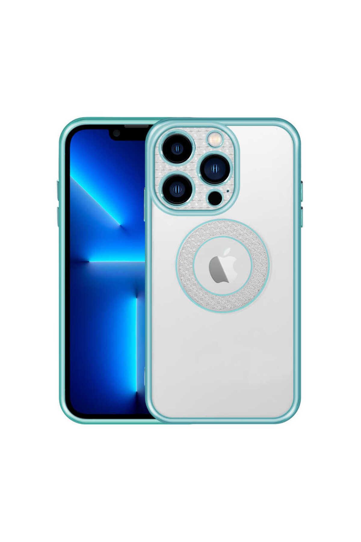 iPhone 12 Pro Max Uyumlu Kamera Korumalı Logo Gösteren Zore Esta Kılıf-Yeşil