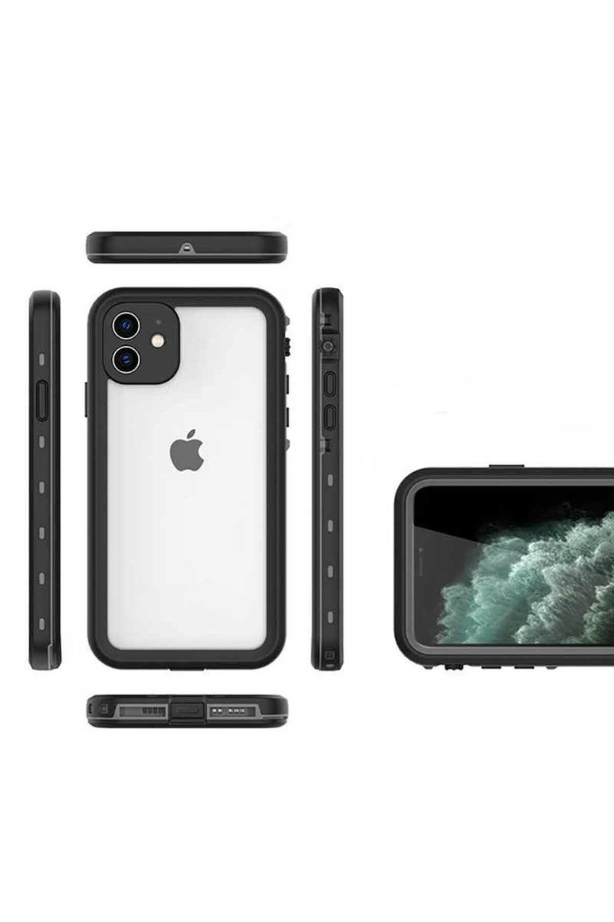 iPhone 12 Mini Uyumlu 1-1 Su Geçirmez Kılıf-Siyah iPhone 12 Mini Uyumlu 1-1 Su Geçirmez Kılıf-Siyah