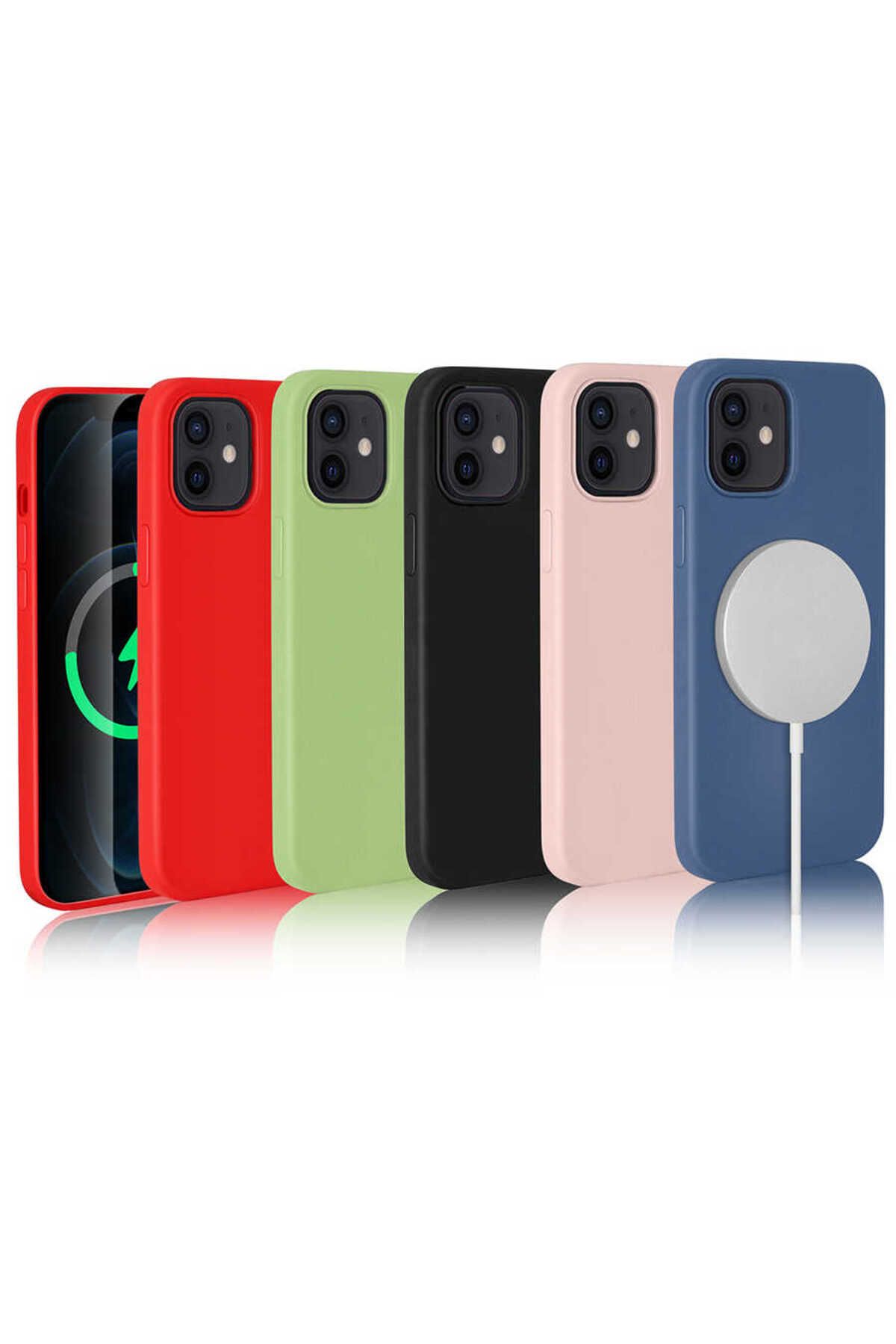 iPhone 12 Mini Uyumlu Zore Silksafe Wireless Kılıf-Kırmızı