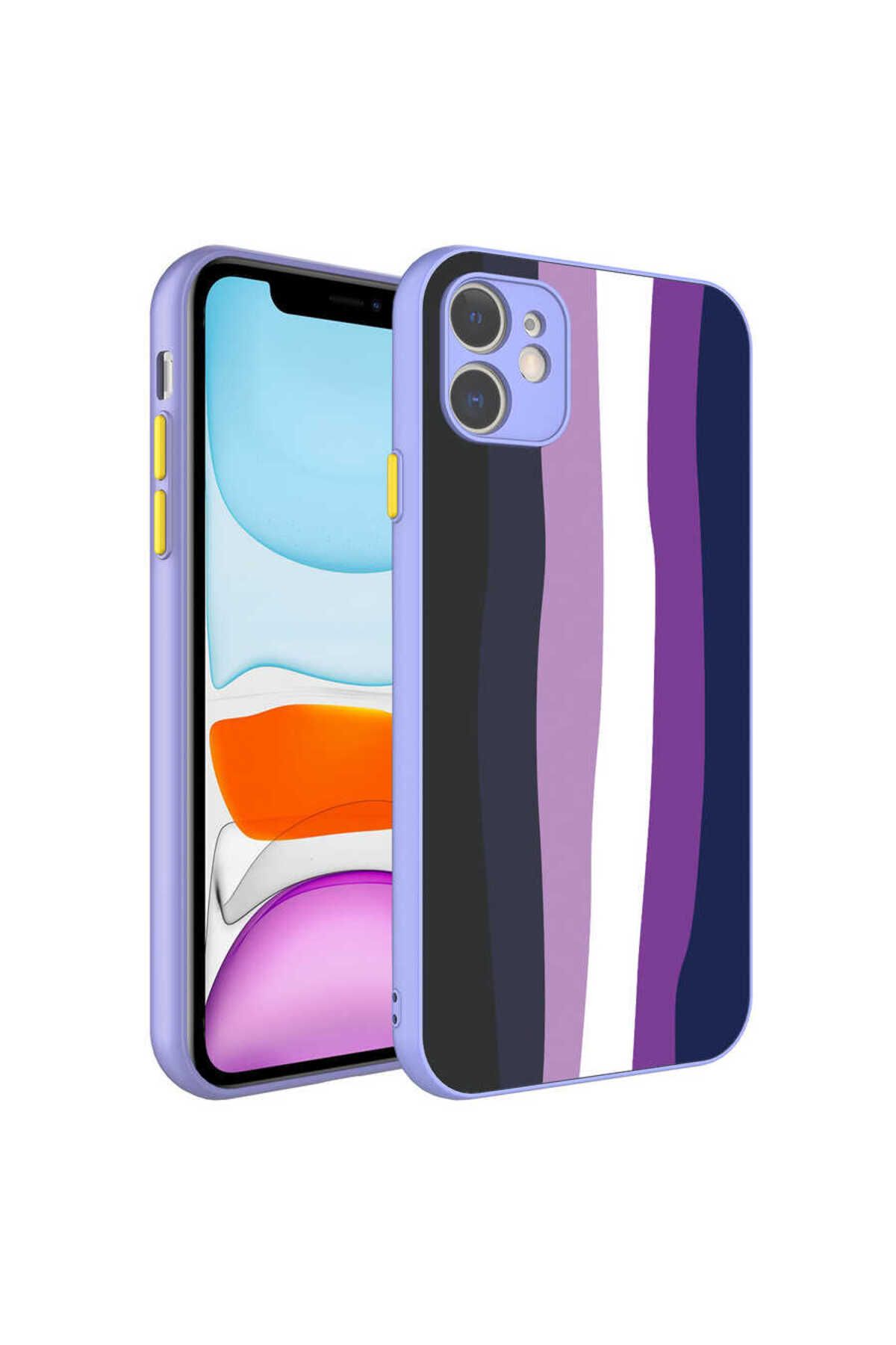 iPhone 11 Uyumlu Kamera Korumalı Renkli Temperli Zore X-Cam Kılıf-NO2