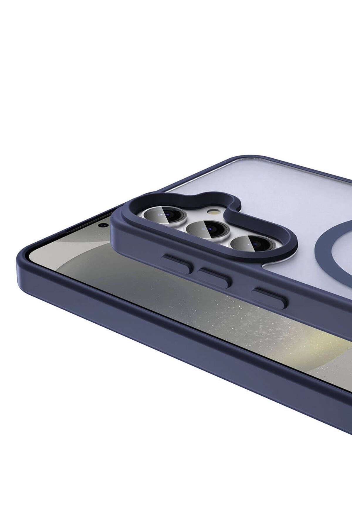 Galaxy S24 Plus Kılıf Magsafe Şarj Özellikli Mat Arka Yüzey Zore Sio Kapak-Koyu Mor