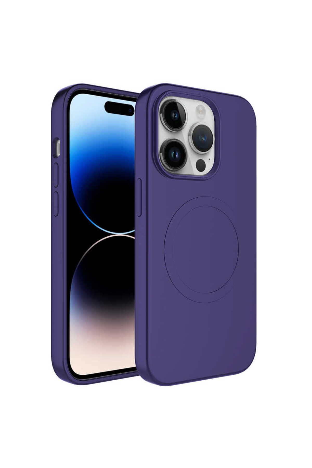 iPhone 11 Pro Max Uyumlu Magsafe Wireless Şarj Özellikli Pastel Renk Silikon Zore Plas Kılıf-M