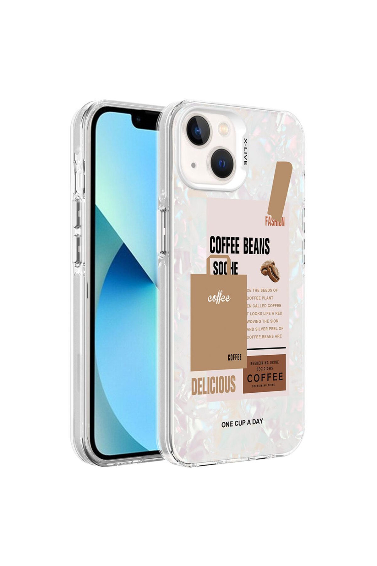 iPhone 13 Uyumlu Mermer Desenli Zore Marbello Kılıf-Kahverengi iPhone 13 Uyumlu Mermer Desenli Zore Marbello Kılıf-Kahverengi