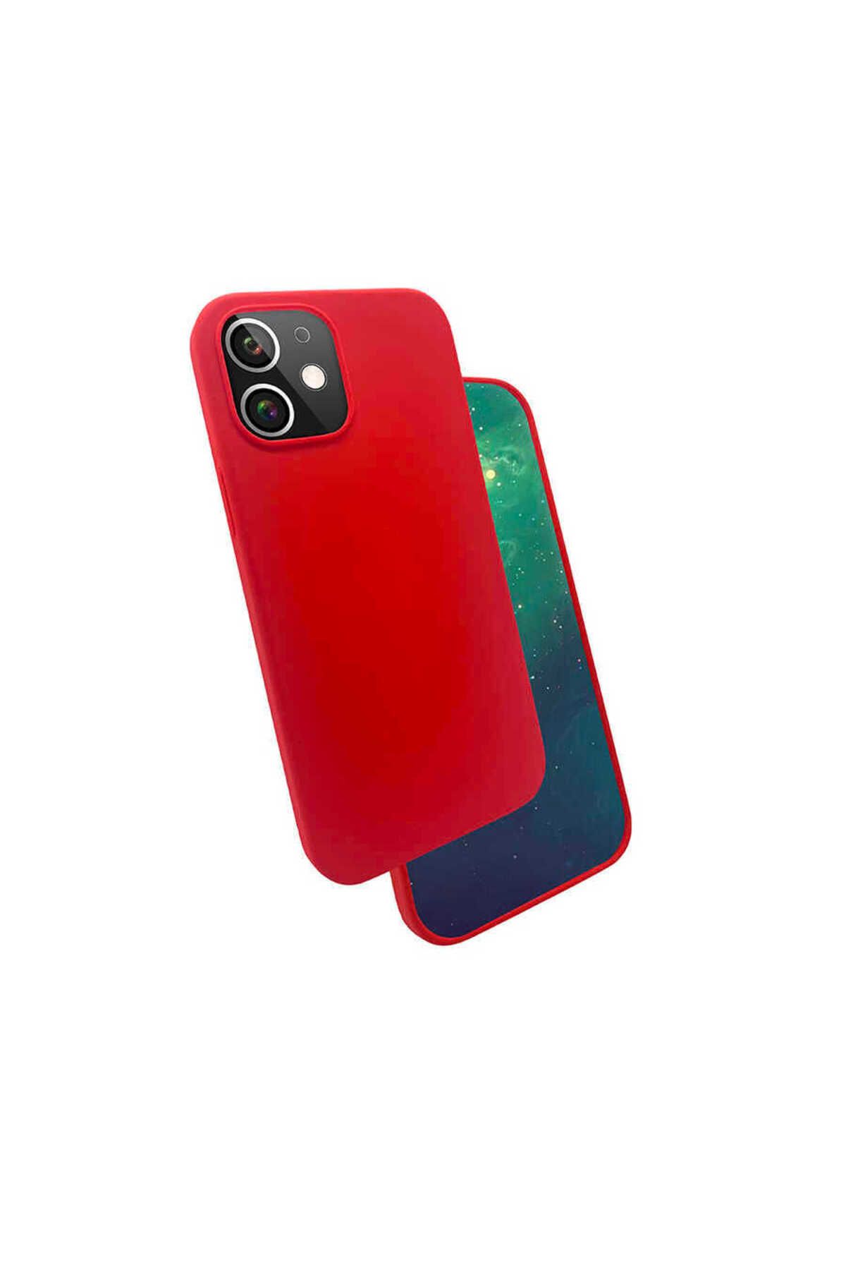 iPhone 12 Mini Uyumlu Zore Silk Silikon-Kırmızı