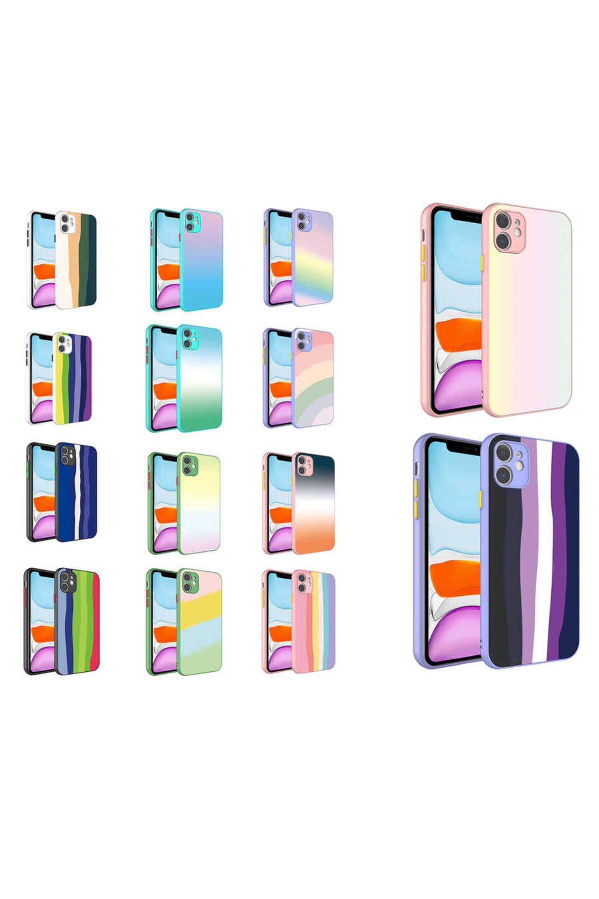 iPhone 11 Uyumlu Kamera Korumalı Renkli Temperli Zore X-Cam Kılıf-NO10