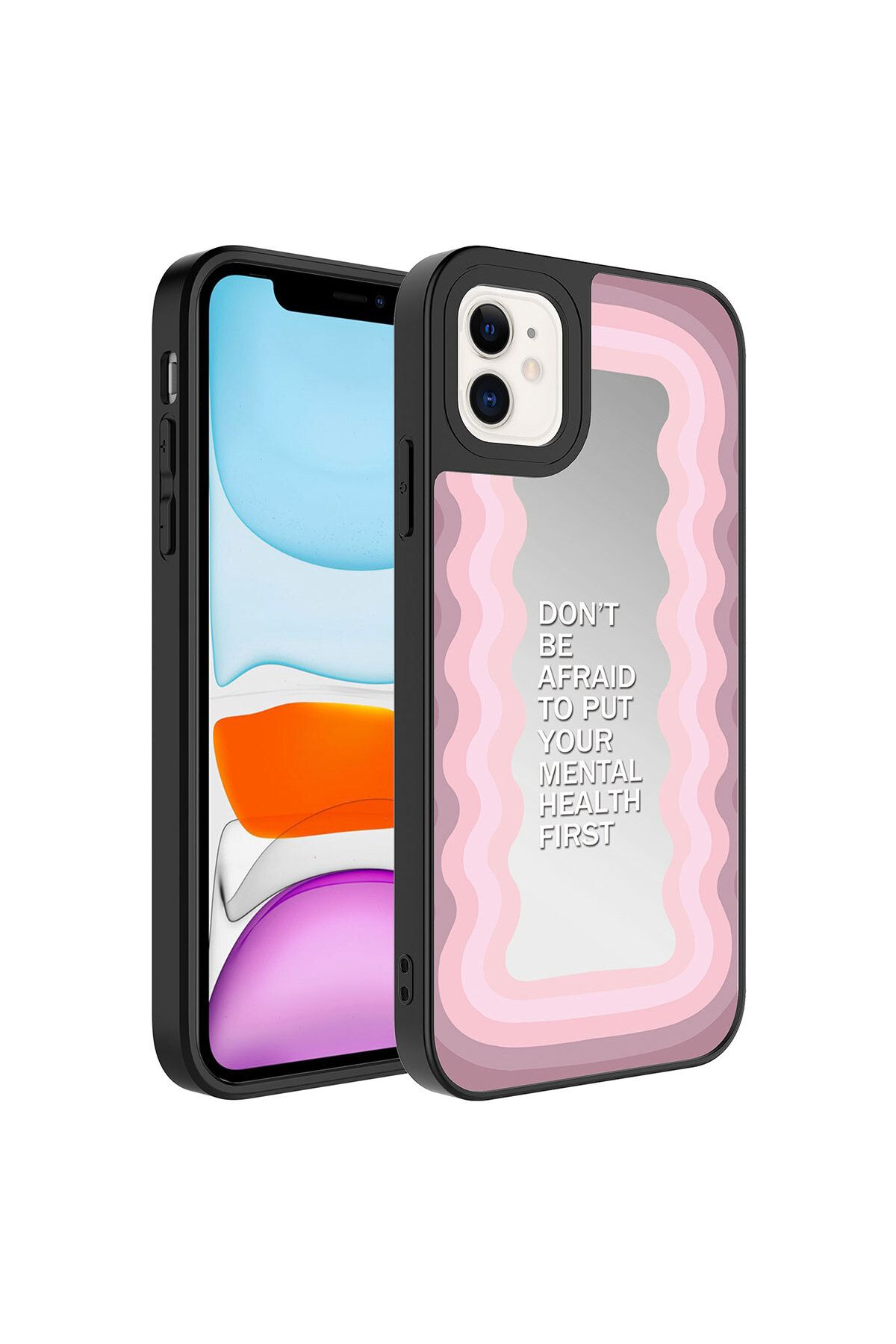 iPhone 11 Uyumlu Aynalı Desenli Kamera Korumalı Parlak Zore Mirror Kılıf-Ayna