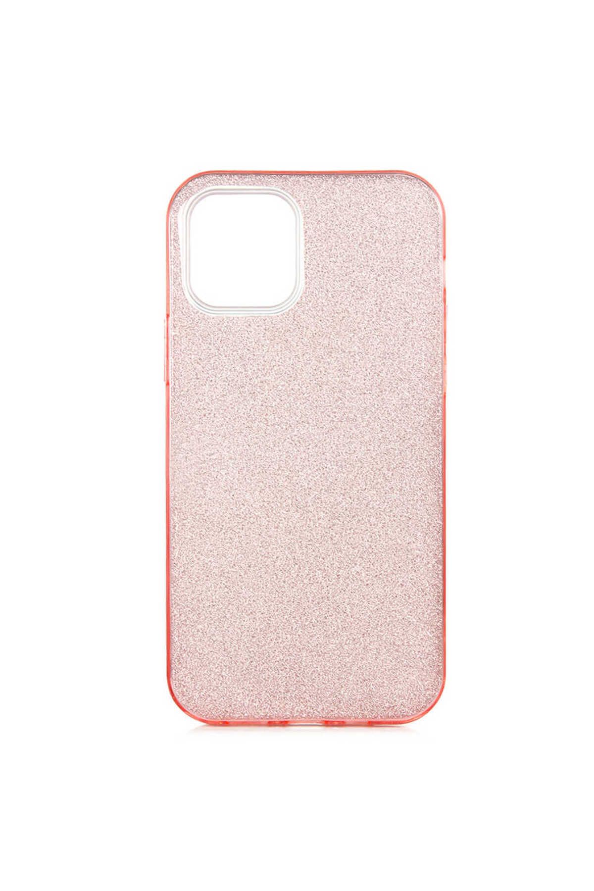 iPhone 12 Mini Uyumlu Zore Shining Silikon-Rose Gold